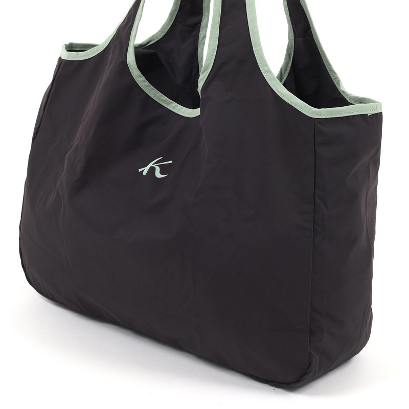 Kitamura BN0012 Washable Eco Bag, Charcoal Grey/Light Green 81311