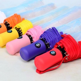 WerFamily Clear Transparent Folding Auto Open Auto Close Umbrella Rainy