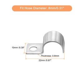 sourcing map 60 Pcs Pipe Strap Fit for 5/16in(8mm) 304 Stainless Steel Strap Clamp with 1 Hole for Conduit or Pipe Fixing