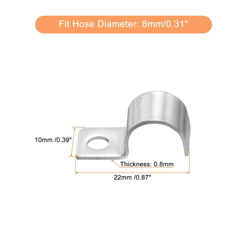 sourcing map 60 Pcs Pipe Strap Fit for 5/16in(8mm) 304