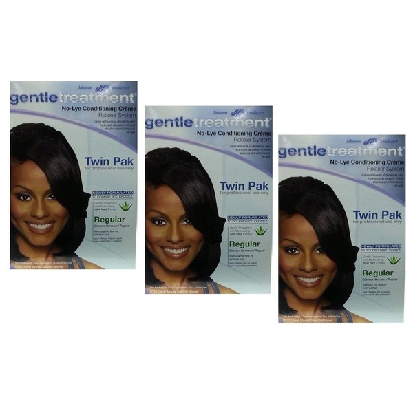 3x Relaxer/Smoothing Cream Gentle Treatment No Lye Conditioning Creme Relaxer Twin Pak Regular