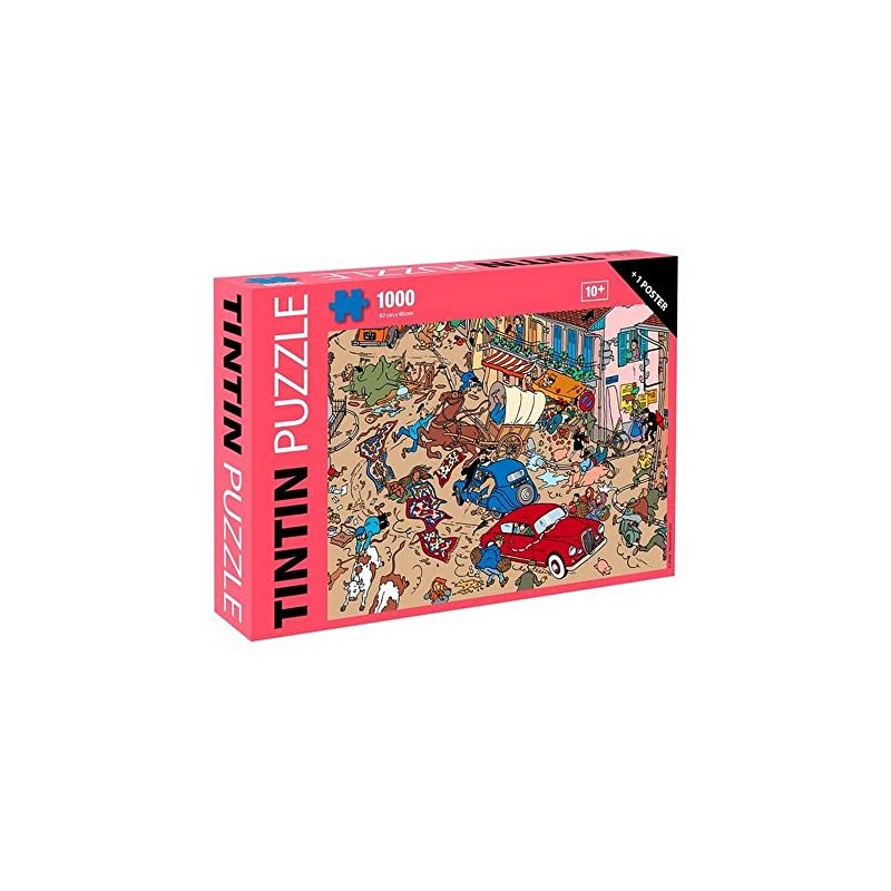 Puzzle Tintin, Accident on the Square + Poster 67 x
