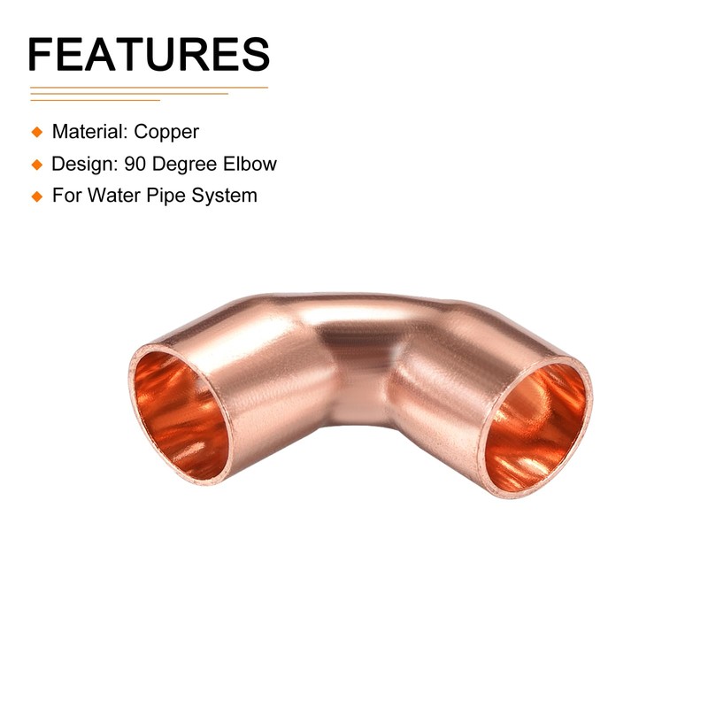 DTGN 3/8 Inch (Inner Diameter) 90 Degree Copper Pipe Fitting