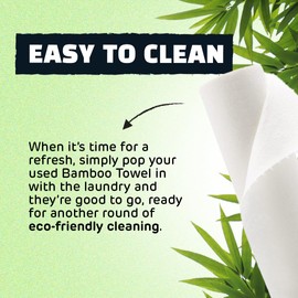 ecoegg Bamboo Kitchen Towels | Reusable Eco Friendly Alternative to Kitchen Paper | Made from 100% Sustainable Sources | Super Absorbent | 20 White Towels | 1800 uses