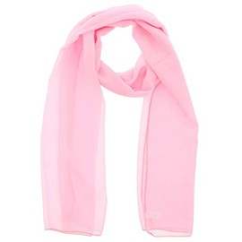 WESTEND CHOICE Ladies Chiffon Scarves Women Plain Neck Scarf Soft Headwrap Girls Headscarf Sheer Wrap women's scarves & wraps 150x45 cm (Light pink)