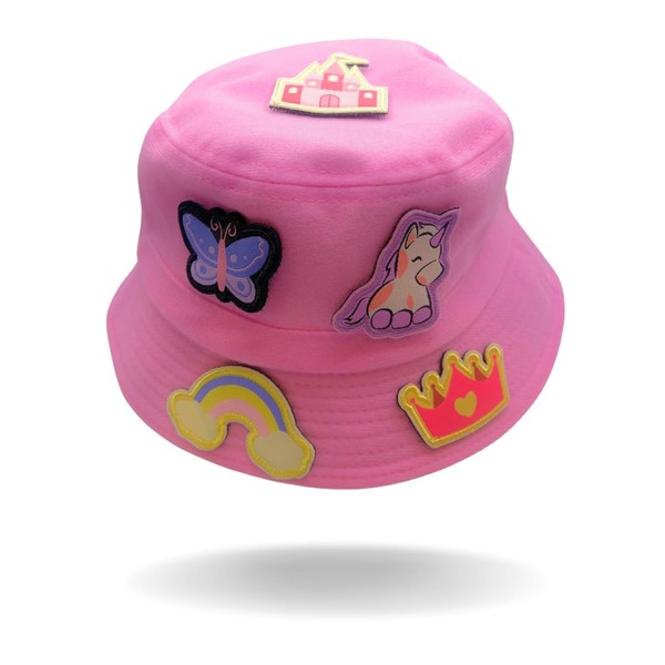 Kids Sun Hat with Stick-on-Patches, One Size Fits Most 2-7
