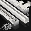 KOLAKO Ceiling Curtain Track, (3Ft-9Ft) Aluminum Curtain Track Wall Mount