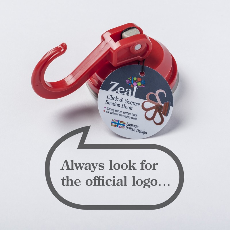 Zeal Suction Hooks, Red, Large