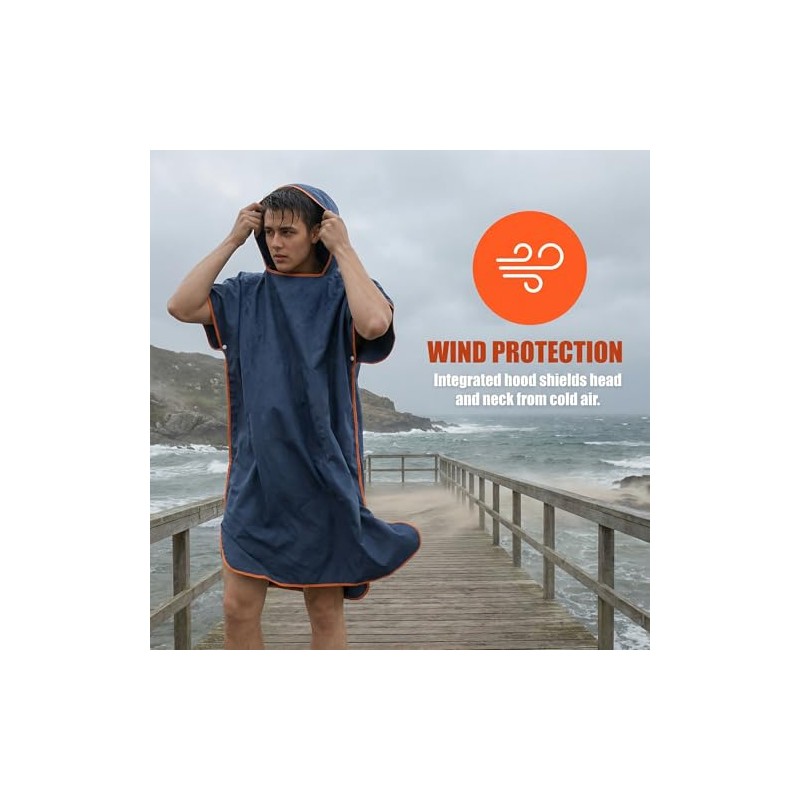 Nivofu Poncho de Surf con Capucha - Toalla Cambiante, Bata