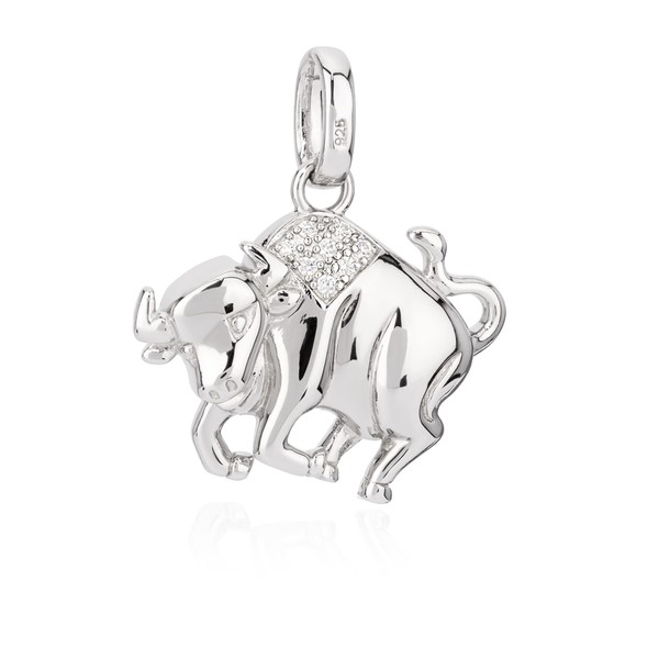 NKlaus Zodiac Zodiac Pendant 925 Silver with White Cubic Zirconia