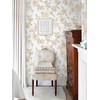 Safiyya Peel and Stick Wallpaper Gold and White Wallpaper Floral