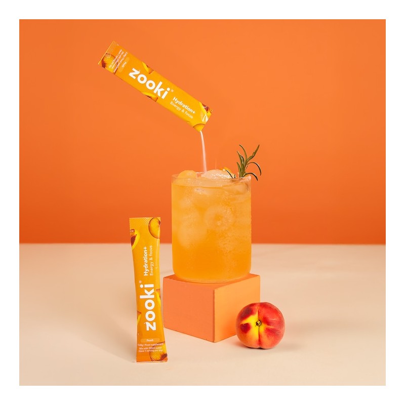 Zooki Hydration+ Energy & Focus Peach Flavour
