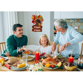 SICOHOME Thanksgiving Turkey Decoration Rustic Thanksgiving Fall Turkey Door Hanger Decoration for Front Door Turkey Fall Door Wreath Decor for Thanksgiving Party Decorations Wall Autumn Harvest