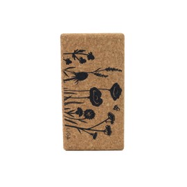 LIGA Organic Cork Yoga Block in Wildflower, Non-Slip Yoga Brick for Balance, Sustainable and Eco-Friendly, 1 Block