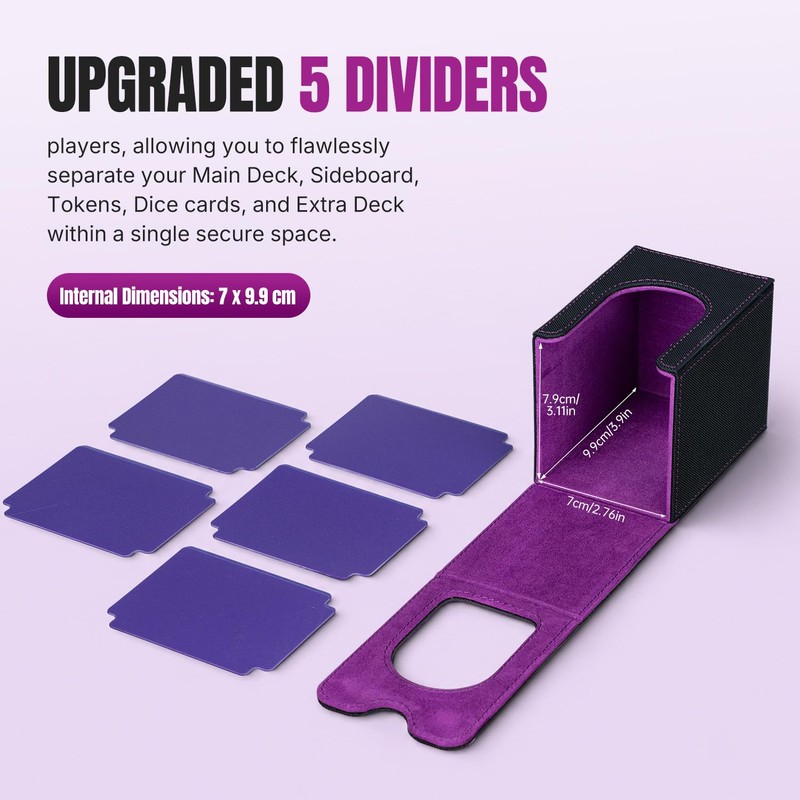 Mcbazel TCG Deck Box with Display Window, 5 Dividers, Holds