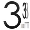 SKLK-SEL 12 Inch Floating House Numbers, Metal Letter, Black Door
