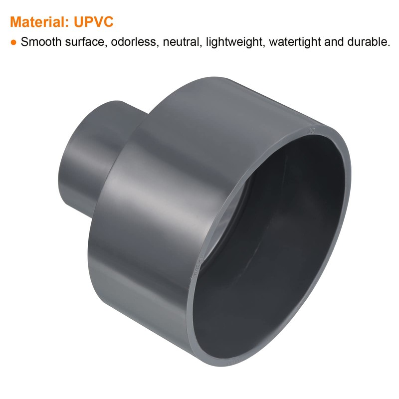 PATIKIL PVC Reducer Pipe Fitting 110x50mm, Straight Coupling Adapter Connector,