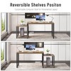 63 Inch Large Computer Desk with Printer Space & PC