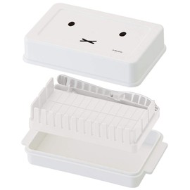 Skater Butter Case, Butter Container, Butter Cutter, Guide Included, Miffy BTG1, 6.3 x 3.7 x 2.0 inches (16 x 9.5 x 5.1 cm) - A