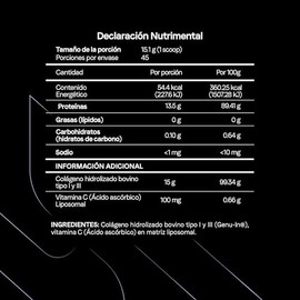 Colágeno Hidrolizado Tipo I y III | Genu-In® | 15 g por Porción con Vitamina C Liposomal | Certificado FST | Piel, Cabello y Uñas | Polvo Sin Sabor | 