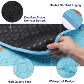 Sunheir Washable Pee Pads for Dogs Extra Large 48" x 60" 2-Pack, Reusable Puppy Pads Pet Training Pads for Dog Playpen Indoor, Waterproof Dog Pee Pads for Puppy Playpen, Whelping Pad - Sky Blue