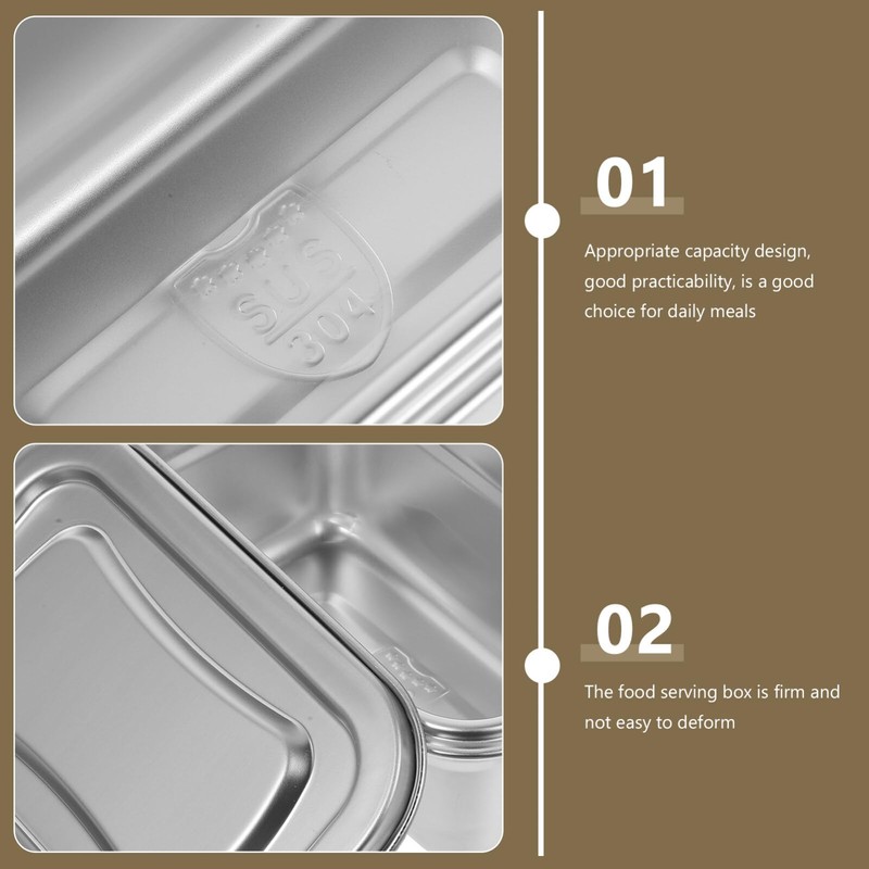 Alipis Ice Cream Storage Container, Stainless Steel Food Storage Box