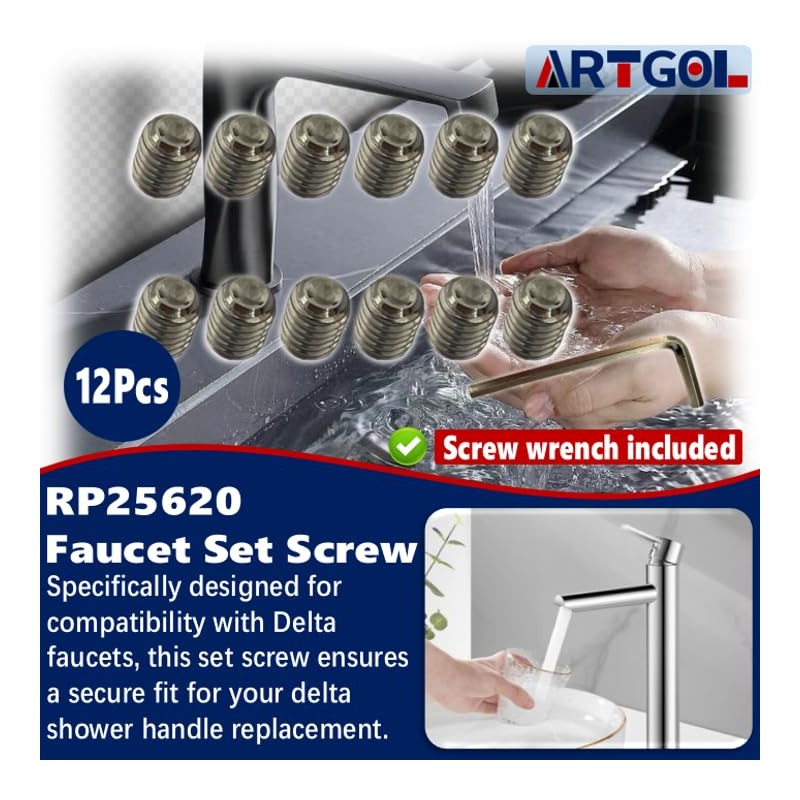 12 Pcs RP25620 Faucet Set Screw Replacement for Delta Faucet