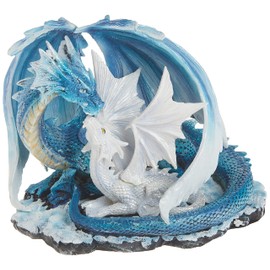StealStreet SS-G-71533 Light Blue Dragon Mom with White Baby Statue Figurine, 7"
