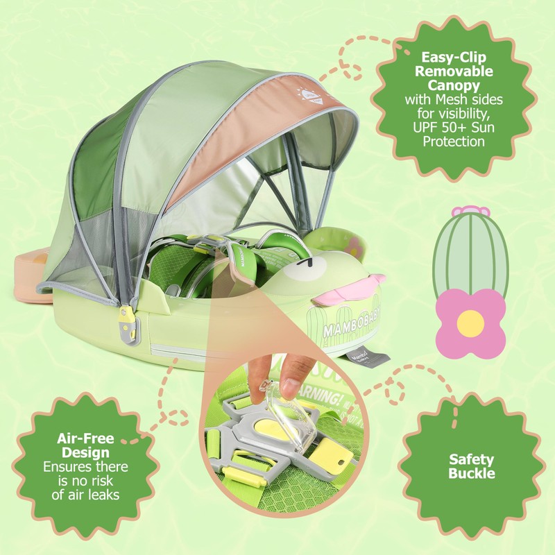 MAMBOBABYFLOAT Sunny Navigator Baby Pool Float with Canopy 2025 —