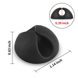 tifanso tifanso 6PCS Cable Clips Black - Adhesive Cord Cable Holder Wire Organizer for Desk, Cord Clips, Cord Cable Clip, Wire Holders for Cords, Nightstand, Home and Office