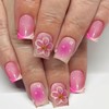CharmBurst Pack of 24 Square Press On Nails with Blush