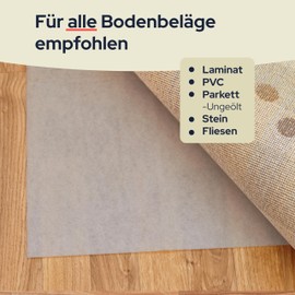 Primaflor - Non-Slip Mat Carpet Underlay Fleece Stop Plus - Can Be Cut, Suitable for Underfloor Heating Washable Carpet Stopper Carpet Sliding Protection Non-Slip Underlay