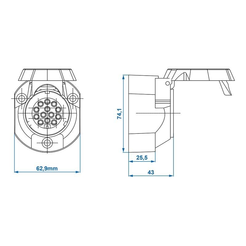 MultiBros 13 Pin PVC Socket - System Jaeger - Trailer