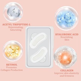 12 piezas Parches Para Ojos Con Microagujas,Producto Hidratante Y Reafirmante Para La Piel - Cintas Reafirmantes Oculares Naturales,Para Mujeres Maquillaje Belleza Viajeros Bodas Tardes Trabajo