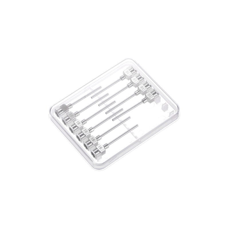 sourcing map 10pcs 16G Stainless Steel Dispensing Needles 1" Glue