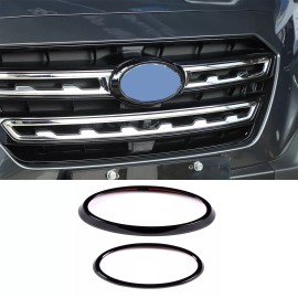 car-attention Gloss Black Front Rear Emblem Badge Logo Trim 2PCS For Subaru Outback 2022-2024