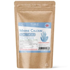 Marine Calcium and Trace Minerals 100g Powder – Neutral Taste – AquaMin® – Red Alga Lithothamnium calcareum – GMP – UK Made - Zero Additives (100g Pouch)