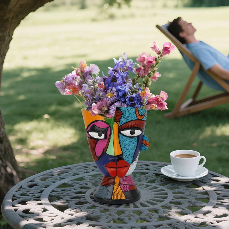 U WONDERFUL Abstract Face Planters Pots Head 7.8 Inch with