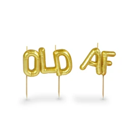 Genuine Fred Lighten UP Party Candles, Old AF, Metallic Gold Balloon-Style Letter Candles, Hilarious Candles for Retirement Celebrations and Milestone Birthdays