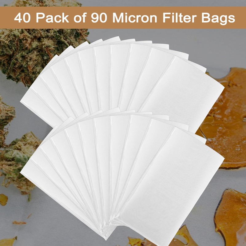 90 Micron Food Grade Nylon Tea Filter Bags 2.5"x4.5" Pressable