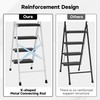 BONTEC 4-Step Ladder, Folding Step Stool with Tool Platform, Wide