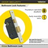 Sterling MLB325N 3 Lever Bathroom Sashlock 2.5-inch/65mm - Nickel