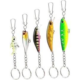 Llaveros de Señuelo de Pesca Realista - Regalo Original para Pescadores, Cebo Artificial Funcional con Anzuelo, Accesorio para Llaves de Coche y Mochila, Detalle para Hombre y Amantes de la Naturaleza