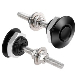 2 Pcs Quick Release Bumper Universal Aluminum Vehicle Hood Pins Quick Latch Hood Pins Quick Release Bumper Clips License Plate Lock Clip Kit, Diameter 1.25 inch