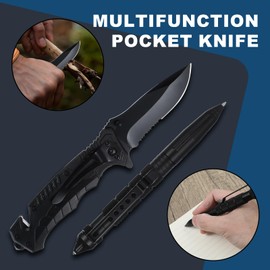 Survival Kit and Equipment 24 Pcs, Camping Essentials, Survival Gear, Cool Gadgets for Men,Gifts for Men Him Dad, Valentines Gifts for him﻿