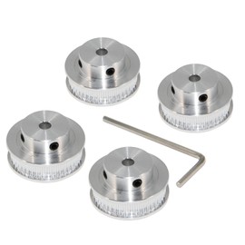 Yeebyee Pack of 4 2GT Pulley 48 Teeth 5 mm Bore 48T Timing Belt Pulley Synchronous Wheel Aluminium for Width 6 mm Belt 3D Printer Parts