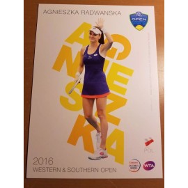 AGNIESZKA RADWANSKA 5X7 2016 WESTERN & SOUTHERN ATP TENNIS COLLECTOR CARD