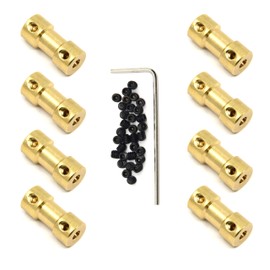 Befenybay 8pcs Brass Shaft Coupling Joint Connector with Screws for Small Motor (3.17mm)