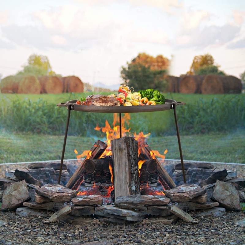 Onlyfire 18" Campfire Grill Griddle, Double Sided Reversible Portable Campfire