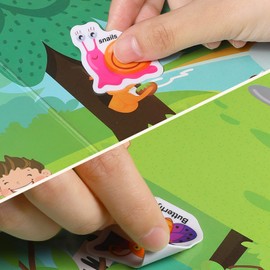 Portable Jelly Sticker Quiet Book for Kids, Reusable Sticker Book for Toddlers, Preschool Learning Activities Travel Toys (Vehicles)